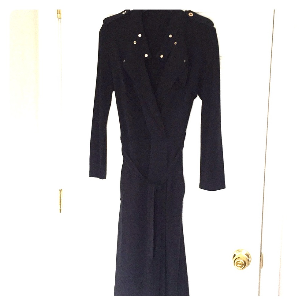 Ann Taylor Trench style Navy dress